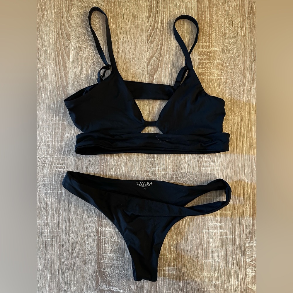 Tavik swimwear black tiered bikini